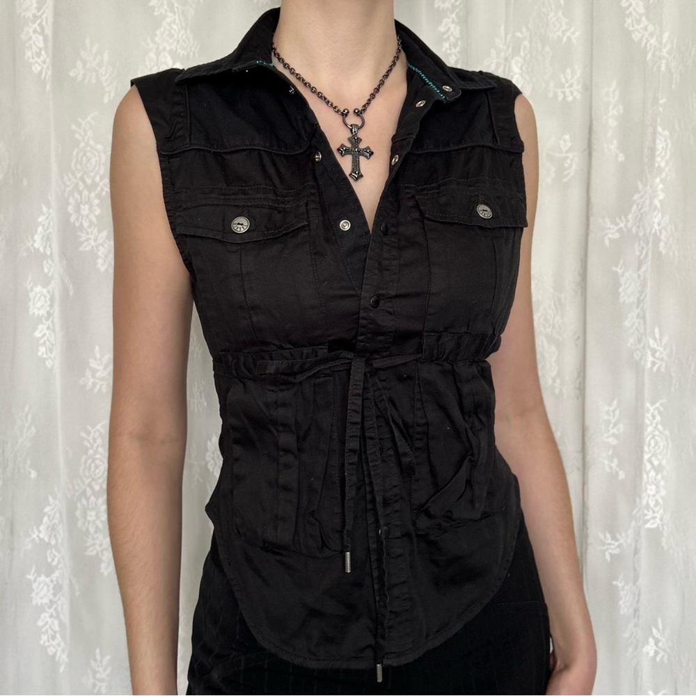 Diesel Grunge Black Cargo Utility Vest